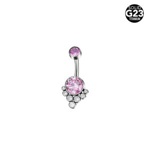 맞춤형 F136 티타늄 배꼽 링 다양한 스타일 크리스탈 내부 나사형 신형 배꼽 피어싱 주얼리 - Product Image 4