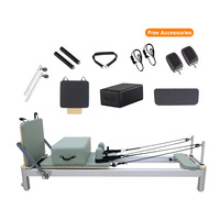 Reformer Pilates Durable et Réglable, Machine d'Entraînement Corporel en Aluminium pour Studios et Bien-être