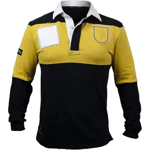 Custom Lange Mouw Zware Katoenen Rugbykleding Klassieke Rugby Poloshirts Rugby Shirt Polo