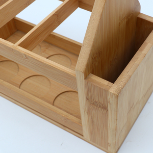 Porte-bouteilles de bière en bois personnalisé, organisateur de 6 bouteilles de boisson, porte-bouteilles portable en bambou pour l'intérieur et l'extérieur - Product Image 6