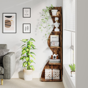 5 Katlı Köşe Rafı, Şık Modern Duvar Kitaplık Depolama Rafı Oturma Odası Yatak Odası İçin - Product Image 4