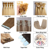 12A 100% Extensión de cabello humano indio 1B Hueso Itip Recto Doble dibujado Pre-Bonded Keratin i Tip Extensión de cabello