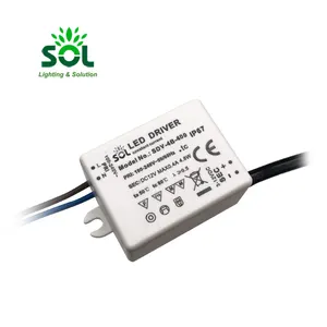 높은 정밀도 DC12V 출력 100-240Vac 4.8W 400mA LED 정 전압 드라이버