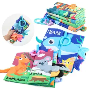 New Baby Books Learning Toys High Contrast Feel Crinkle Cloth Books Early Educational Stimulation Toys For Infants Toddlers