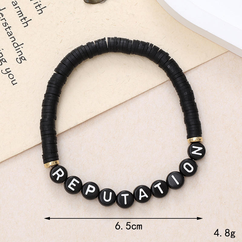 สร้อยข้อมือดินเหนียวโพลิเมอร์สีดำ4341ที่มีชื่อเสียง