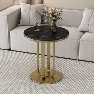 A Small, Luxurious <strong>Side</strong> <strong>Table</strong> Next to the <strong>Sofa</strong>, a Round Stone Slab <strong>Table</strong>, a Modern Small Apartment Coffee <strong>Table</strong>. - Product Image 5