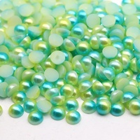 Perles en plastique ABS de couleurs arc-en-ciel en gros, perles plates de 3 mm à 10 mm, perles demi-rondes pour l'artisanat