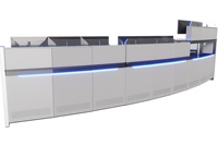 Console de surveillance professionnelle JCCX-4 en acier et bois, personnalisable, durable, pour salle de contrôle en temps réel