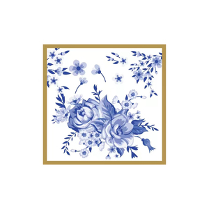 Damai ถ้วยกระดาษสำหรับงานเลี้ยงน้ำชาแบบใช้แล้วทิ้งอุปกรณ์สำหรับใช้ในงานเลี้ยงน้ำชาลายดอกไม้สีฟ้า - Product Image 5