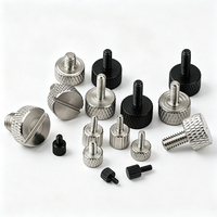 Vis à molette moletées en acier au carbone argent-noir personnalisées M3-M8 avec tête en aluminium anodisé pour la personnalisation DIY des boîtiers de PC de jeu