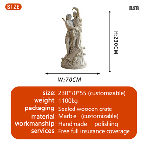 Statua BSA dell'antica dea greca Boreas e della principessa ateniese Oreithyia, scultura in stile barocco di Boreas che abbraccia Oreithyia - Product Image 2