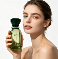 Flacon de parfum en verre personnalisé avec logo, 30 ml, 50 ml, 100 ml, bouchon argenté, style moderne, impression en soie par lots, boîte cadeau, texture de pulvérisation fine