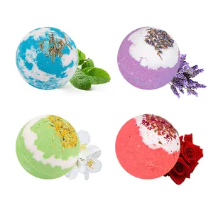 Bombas De Banho Flor Seca Bola De Explosão Natural Bolha Banho Salt Ball Luxo Fizzy Spa Bomba Colorida Embalagem Personalizada Bola