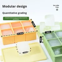 Nouveau 6 trous grand carré durable manuel sorbetière ménage fait à la main bricolage couvercle sans odeur boîte en silicone de qualité alimentaire