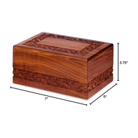 Urna de Madera Pintada y Personalizada con Huella de Pata para Cenizas de Perro o Gato, Ataúd de Cremación de Madera de Palisandro