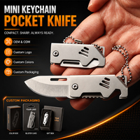 OEM 2-in-1 Mini Schlüsselanhänger Klappmesser mit Flaschenöffner Kugelkette 3Cr13 Klinge Mehrfarbig EDC Individuelles Logo Großhandel