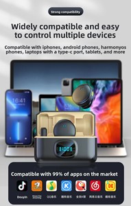 Original Q8 Magnetic <b>Wireless</b> Lavalier Microphone One-to-Two <b>Charging</b> <b>Case</b> Smart Noise Reduction Mic for Live Streaming - Product Image 5