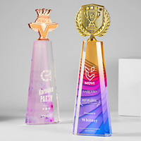 Trophée en cristal, médailles personnalisées, gravure créative et colorée, récompenses personnalisées pour les réunions annuelles d'entreprise, employés exceptionnels