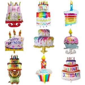 Grande <span class=keywords><strong>torta</strong></span> di <span class=keywords><strong>compleanno</strong></span> in alluminio <span class=keywords><strong>palloncini</strong></span> colorati <span class=keywords><strong>torta</strong></span> di <span class=keywords><strong>compleanno</strong></span> per bambini <span class=keywords><strong>palloncini</strong></span> di decorazione per feste - Product Image 1