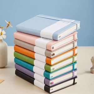 Wholesale Leather Hardcover Custom Journal Notebook with Dotted Inner Pages Pen Loop & Ribbon <b>Bookmark</b> - Product Image 1