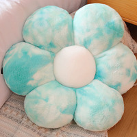Coussin décoratif en fausse fourrure Tie-Dye en forme de fleur, coussins floraux colorés, coussins décoratifs