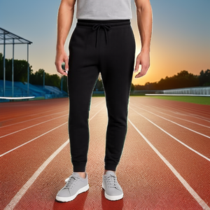 Pantalon de jogging sportif léger et respirant pour homme, taille mi-haute, tricoté, plissé devant, séchage rapide, avec fermeture éclair - Product Image 2