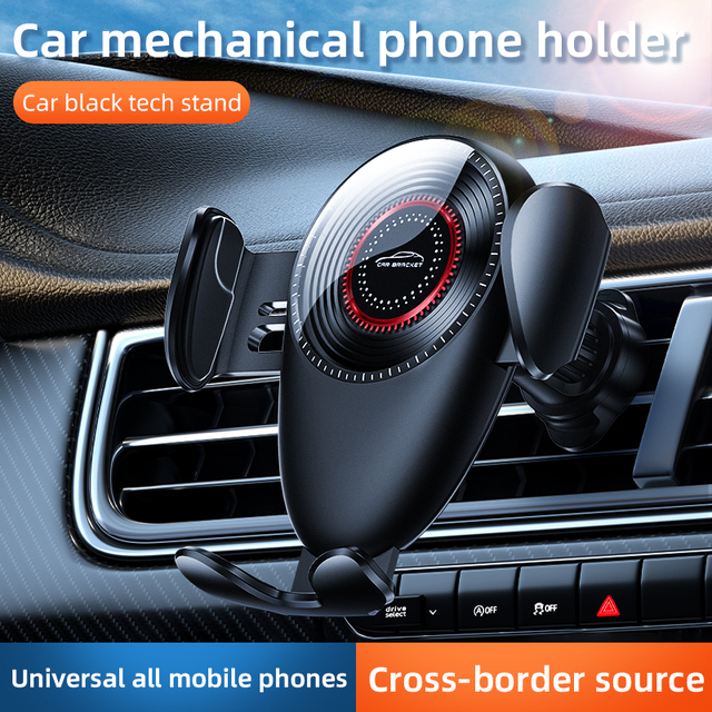 OEM ODM Mechanical Locking air Vent Car Phone Holder ABS Easy Install Universal Car Black Phone Holder