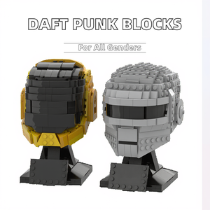 Funbuild juguete educativo <span class=keywords><strong>Daft</strong></span> <span class=keywords><strong>Punk</strong></span> casco colección MOC ladrillo conjunto modelo bloques de construcción Francia busto juguete de construcción - Product Image 2