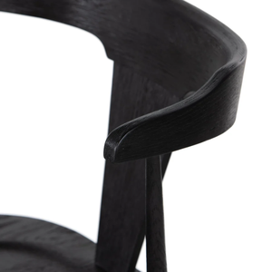 Taburete de Bar Ripley de Roble Negro, Chapa de Roble, Roble Macizo, Taburete Alto Resistente de Roble Negro para Bar en Casa y Comedor - Product Image 5
