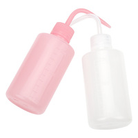 Bouteille de nettoyage des cils 250ML cils greffés Pot de nettoyage de la bouche incurvée Échelle en plastique recyclable Utilisation répétée claire