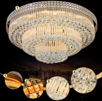 Lustre de plafond de luxe en acier inoxydable pour salon et chambre à coucher, télécommande AC 6000K, luminaire de plafond sphérique