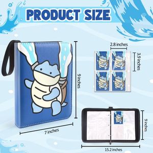 Carpeta para Tarjetas Coleccionables <span class=keywords><strong>de</strong></span> 400 Tarjetas, Portátil, con 4 Bolsillos, para Tarjetas Pokémon, Carpeta <span class=keywords><strong>de</strong></span> PU con 50 Fundas Extraíbles - Product Image 3
