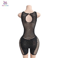 Tenue de danse exotique ELITES pour femmes, avec décolleté brillant, ornée de diamants, short sexy ajouré, vêtements de club