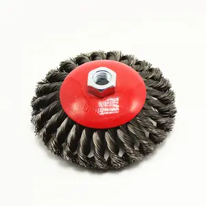 Brosse métallique à abrasion Brosse métallique circulaire à nœuds torsadés en acier inoxydable Brosse à disque de polissage 115mm