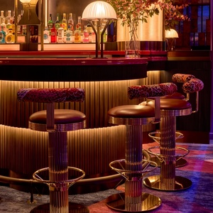 High-end Wholesale <strong>Bistro</strong> <strong>Table</strong> <strong>and</strong> <strong>Chair</strong> Golden Rotatable Bar <strong>Chair</strong> Set - Product Image 4