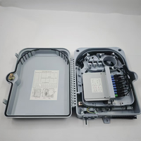 Kotak Terminal Fiber Optik FTTH 24 Core ABS Tahan Air untuk Dinding dengan Adaptor SC Simplex 4 Lubang Kabel