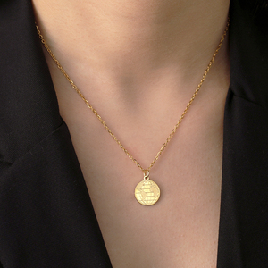 Mode 18k or <span class=keywords><strong>carte</strong></span> <span class=keywords><strong>du</strong></span> <span class=keywords><strong>monde</strong></span> gravé pièce disque pendentif collier Non ternir personnalisé gravure pièce collier pour femmes filles - Product Image 5