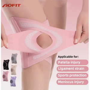 Attelle de genou réglable à pression croisée avec ressorts latéraux doubles et coussinet en silicone <span class=keywords><strong>pour</strong></span> la récupération sportive après une déchirure du ménisque - Product Image 1