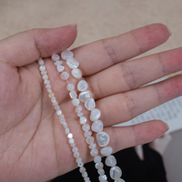 Manik-manik Serpihan Mutiara Putih Bentuk Tidak Beraturan, Kerang Alami 3-4mm/5mm/6-7mm untuk Pembuatan Perhiasan DIY Grosir