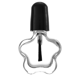 Muestra Gratis de Mini Botella de Vidrio para Esmalte de Uñas de 5 ml, Diseño Único en Forma de Pentágono, Recargable, con Pincel y Tapa de Plástico Negra - Product Image 5