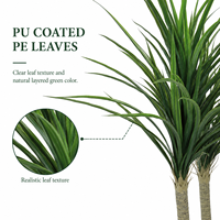 Arbre artificiel Dracaena Marginata au toucher réel, 180 cm (6 pieds), plante artificielle en pot, PE écologique, résistant aux UV, pour restaurant