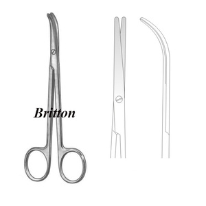 Fomon กรรไกรผ่าตัดโค้ง13.5ซม. เครื่องมือผ่าตัดสแตนเลสแบบแมนนวลพื้นฐานของเครื่องมือผ่าตัด - Product Image 1