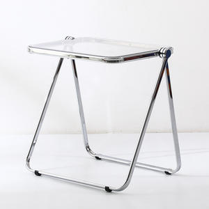 Transparent Acrylic <b>Folding</b> Chair For Dining Room Home Office <b>Study</b> Space Adult Use Foldable Chair With Chrome Frame - Product Image 4