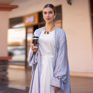 Loriya nuovo vestito kaftano Abaya in raso etnico Abaya donna musulmano abito tradizionale tacchino <span class=keywords><strong>abbigliamento</strong></span> musulmano <span class=keywords><strong>abbigliamento</strong></span> islamico - Product Image 4