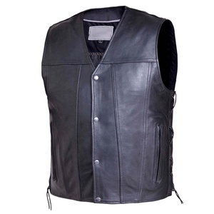 Chaleco de Cuero de Alta Calidad para Hombre, Casual, Transpirable, Cortavientos, Cuello en V, de Algodón para Otoño - Product Image 1