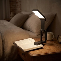 Lampe de lecture LED rechargeable à clipser, lampe de livre portable pliable, lampe de bureau pour la lecture au lit, protection des yeux