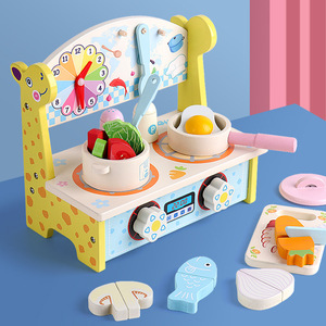 Enfants en bois cuisine jouet jeu <span class=keywords><strong>de</strong></span> rôle semblant poêle en bois Fruits coupe jeu bébé nourriture jouer enfants jouets éducatifs en bois - Product Image 3