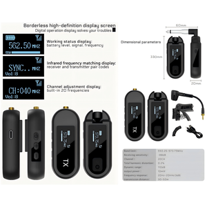 ไมโครโฟนไร้สาย UHF ระบบส่งสัญญาณและรับสัญญาณสำหรับแซ็<span class=keywords><strong>ก</strong></span><span class=keywords><strong>โซ</strong></span><span class=keywords><strong>โฟน</strong></span> ทรัมเป็ต <span class=keywords><strong>ก</strong></span>ีตาร์ <span class=keywords><strong>เบส</strong></span> ระยะ 50 เมตร แบบเสียบใช้งานได้ทันที พกพาสะดว<span class=keywords><strong>ก</strong></span> - Product Image 2
