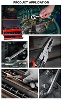 Boîte à outils portable à 2 tiroirs avec un ensemble complet d'outils à main, coffre à outils en acier rouge et tournevis pour la réparation automobile