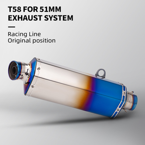 ท่อไอเสียรถจักรยานยนต์ขนาด 51 มม. รุ่น Universal สภาพใหม่ ใช้ได้กับ Z900 GSXR1000 SV650 R6 R3 ZX6R ZX10 K7 MT07 T58 Z400 <span class=keywords><strong>CRF1000</strong></span> - Product Image 2